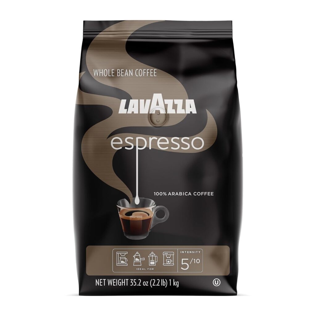 Lavazza Espresso Whole Bean Coffee Blend, Medium Roast, 2.2 Pound Bag Premium Quality Arabic (Pack of 2) - Packaging May Vary